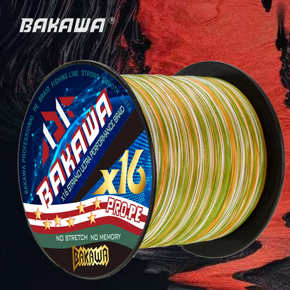 Línea de pesca BAKAWA X16 300M 16 hebras línea de pesca trenzada línea de PE multifilamento para Accesorios de pesca de alambre de pesca de carpa - imagen 4
