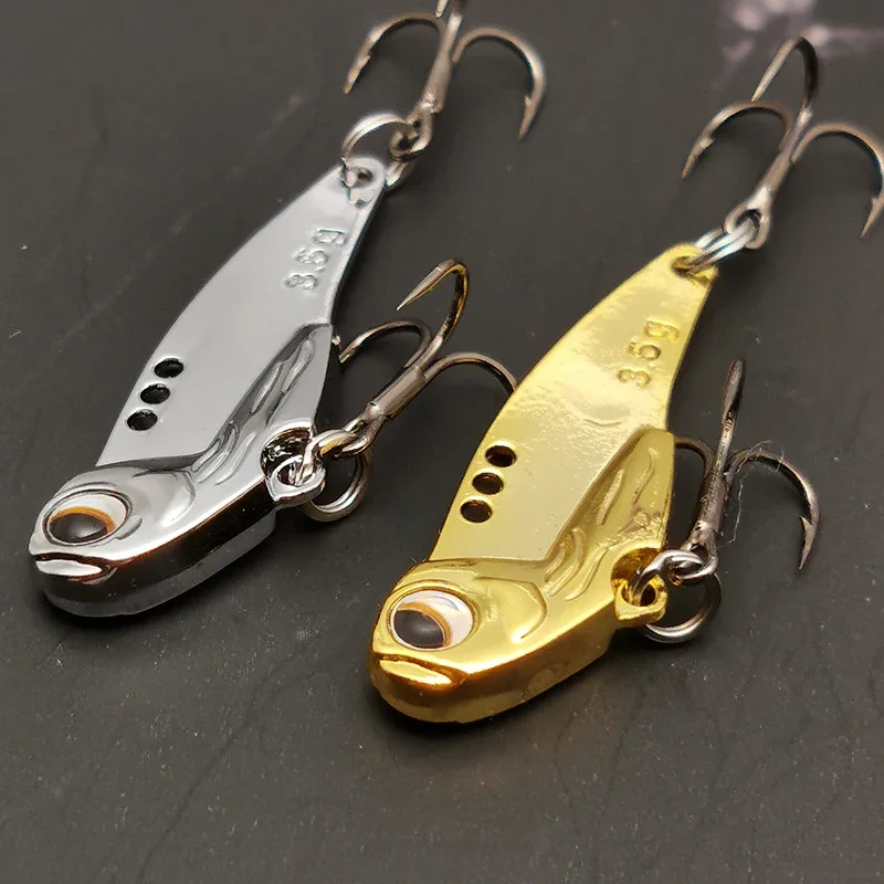 1 Uds 3,5g 5g Metal VIB señuelos ojos 3D vibraciones vívidas cuchara señuelo cebo de pesca lubina cebo duro Artificial aparejos Crankbait - imagen 4