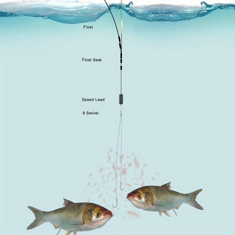 Ackibbik 50 anzuelos de pesca de tamaño pequeño con línea PE 3 # -12 #   Anzuelos de pesca preatados, gancho de cuerda, gancho de sublínea para pesca de carpa - imagen 2