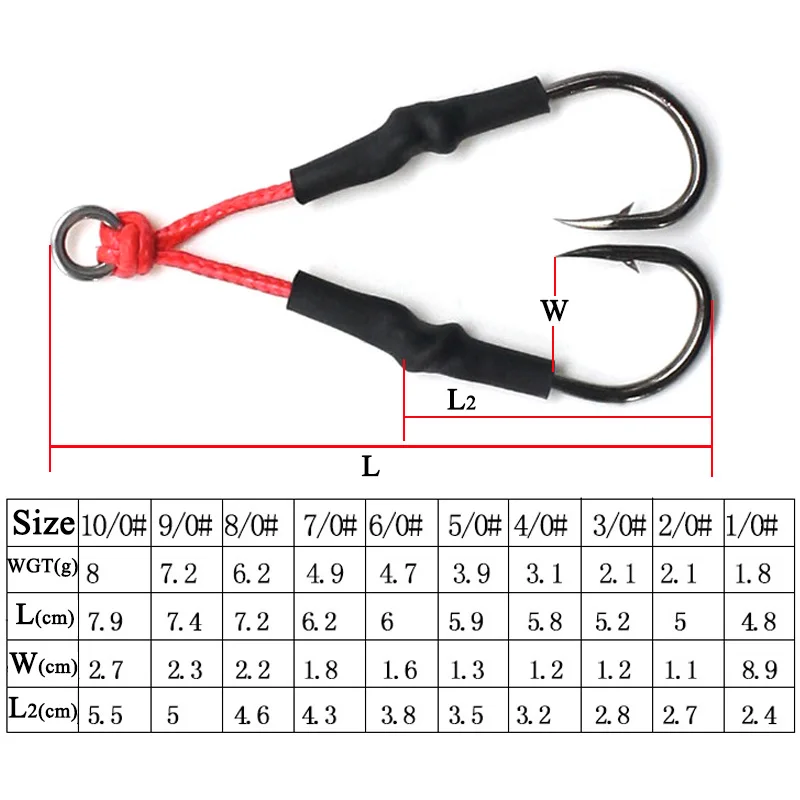Anzuelos dobles anticorrosión para jigging en agua salada - imagen 5