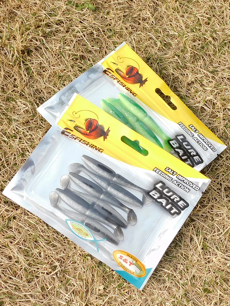 ESFISHING-señuelo blando de pesca, cebo de plástico de 70mm para Lucio, perca en el lago del río en verano - imagen 3