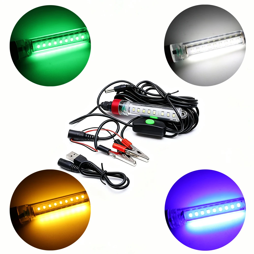 1 unidad de nueva pequeña luz de pesca LED subacuática, con conexión de 5V/12V para un fácil cambio, iluminación subacuática portátil para exteriores - imagen 3