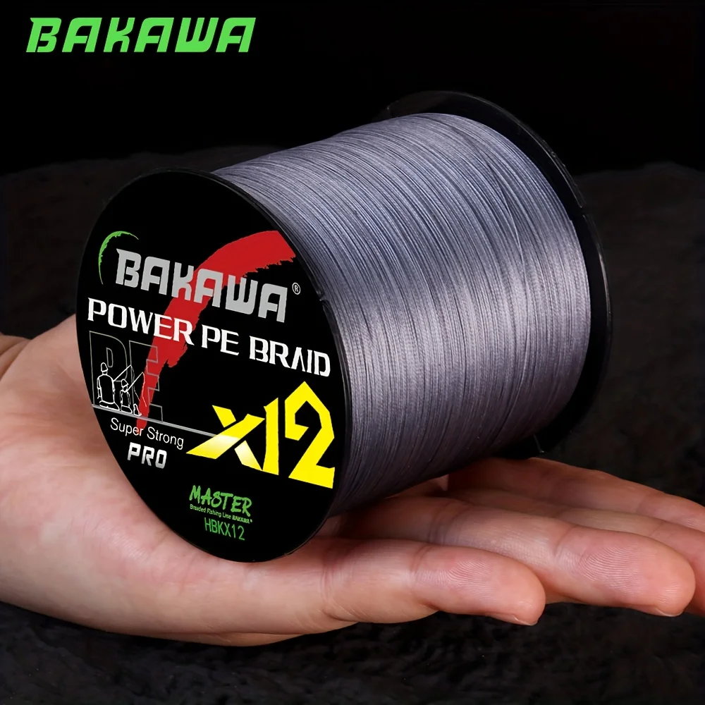 Línea de pesca trenzada de 12 hebras BAKAWA, línea de PE multifilamento japonés de 500M, línea de pesca súper fuerte X12 suave y duradera, productos de pesca - imagen 5