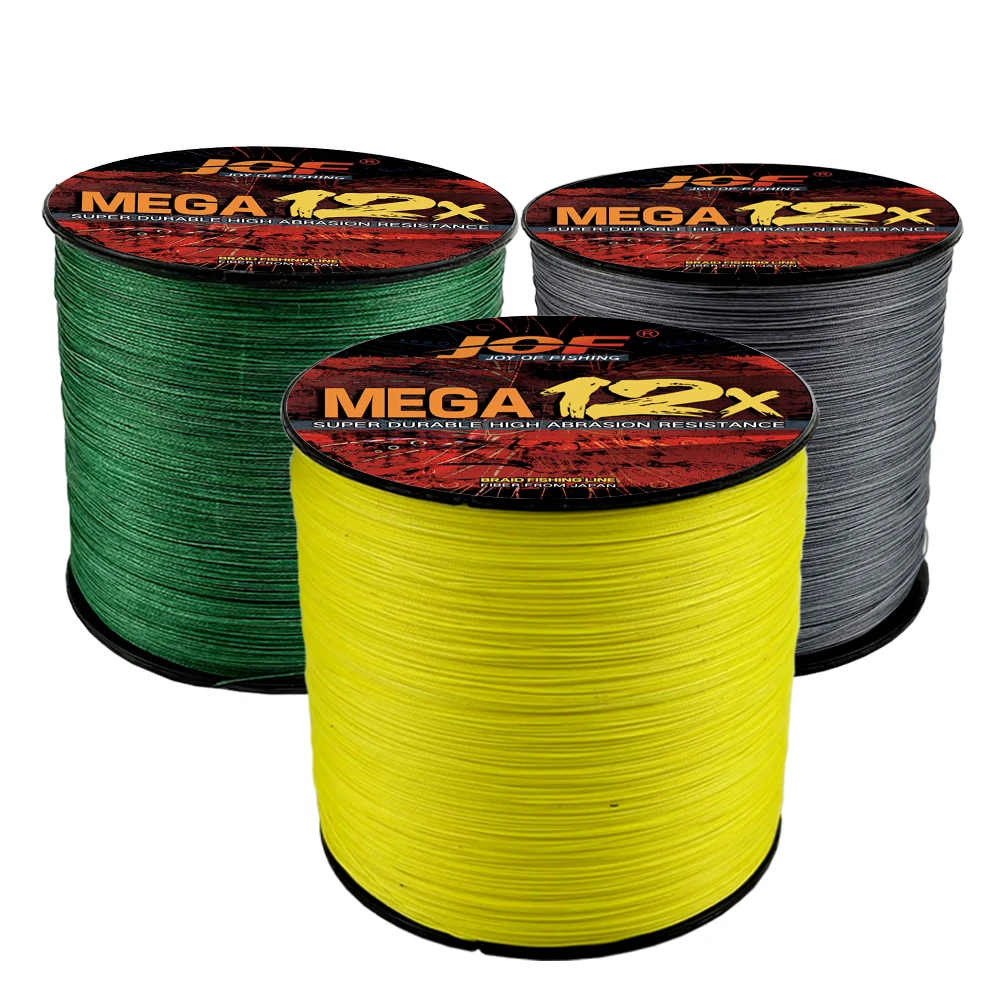 JOF-cable de 12 hebras para pesca, hilo trenzado de 1000M de PE, tejido multifilamento para pesca en agua salada, 12 hilos, 11kg-54,5 kg - imagen 5
