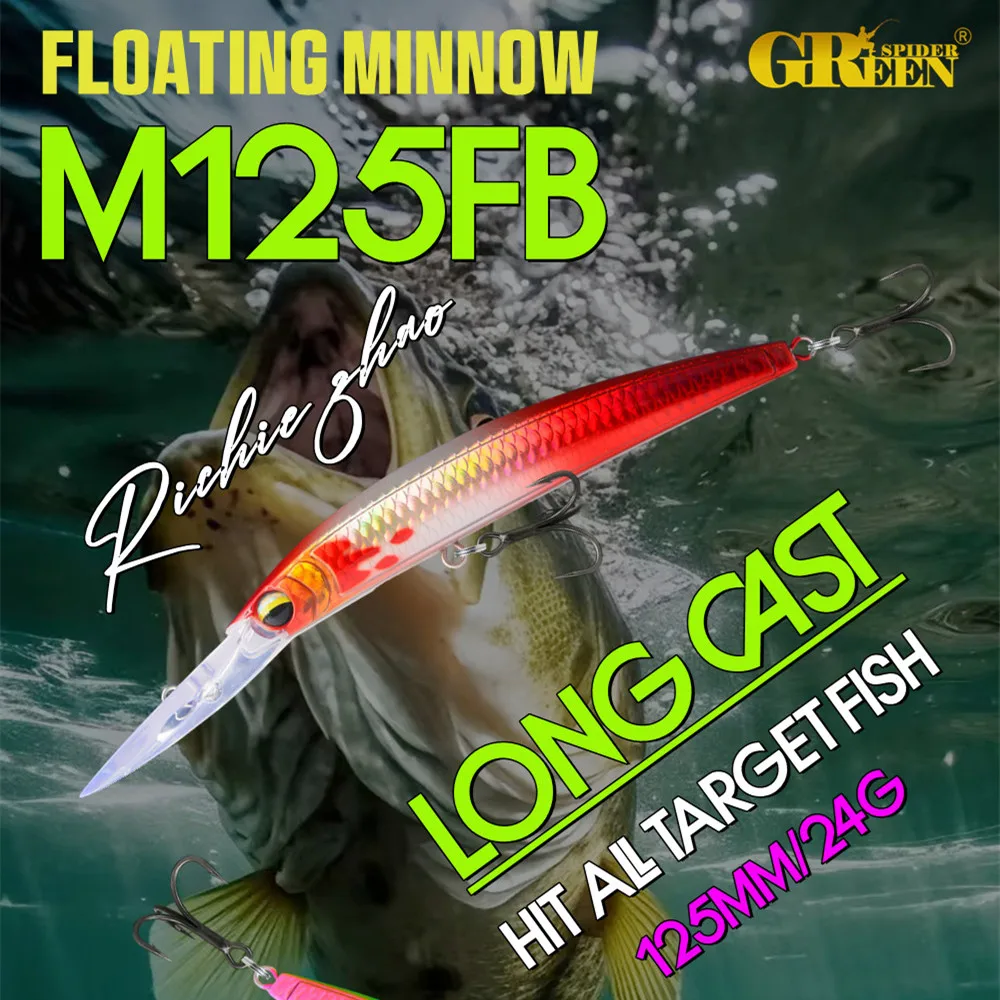 Señuelo de pesca de pececillo de lengua larga GRS, cebo duro Artificial para curricán de lubina, 12,5 cm, 24g, Crankbait Wobblers para curricán Jerkbait - imagen 3