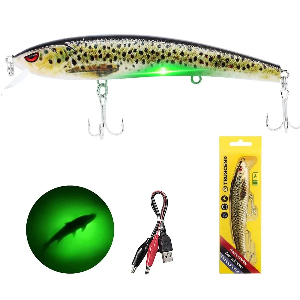 Señuelo de pesca eléctrico, Wobbler para cebo electrónico, natación automática, Swimbait, luz LED recargable por USB, Jerkbait Artificia - imagen 2