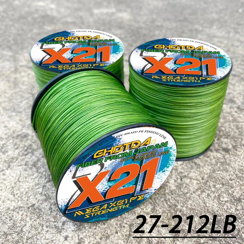 GHOTDA-sedal de pesca trenzado X21, multifilamento de 300M, alambre trenzado para coche, accesorios de pesca duraderos y lisos, PE 27-212LB - imagen 2