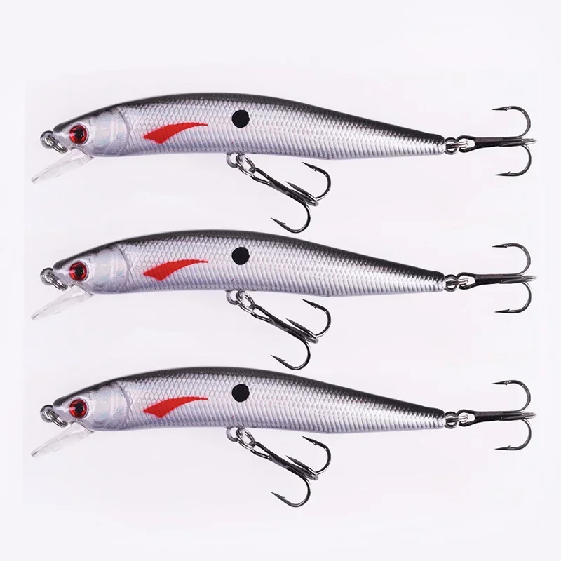 Señuelos de pesca de pececillo de plástico láser, 1 unidad, 10cm, 8g, Wobblers flotantes, Crankbait, cebos duros artificiales para aparejos de pesca de Lucio - imagen 4