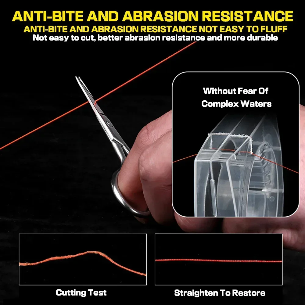 Línea de pesca de PE trenzada resistente al desgaste X16/9 hebras de alta resistencia 300/500m súper fuerte 20-161LB para aparejos de pesca de señuelo/roca - imagen 5