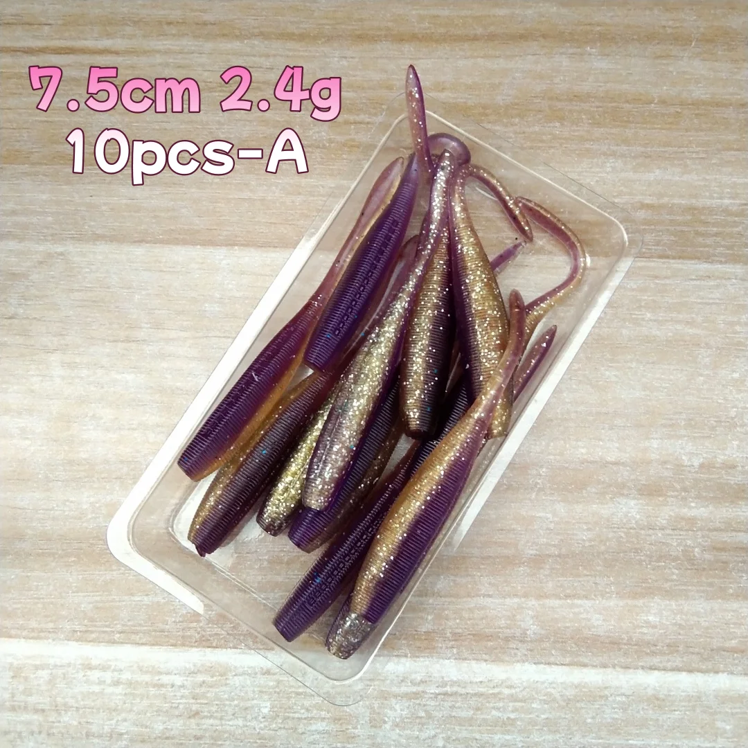 Pack de 80 señuelos Swolfy tipo gusano para pesca