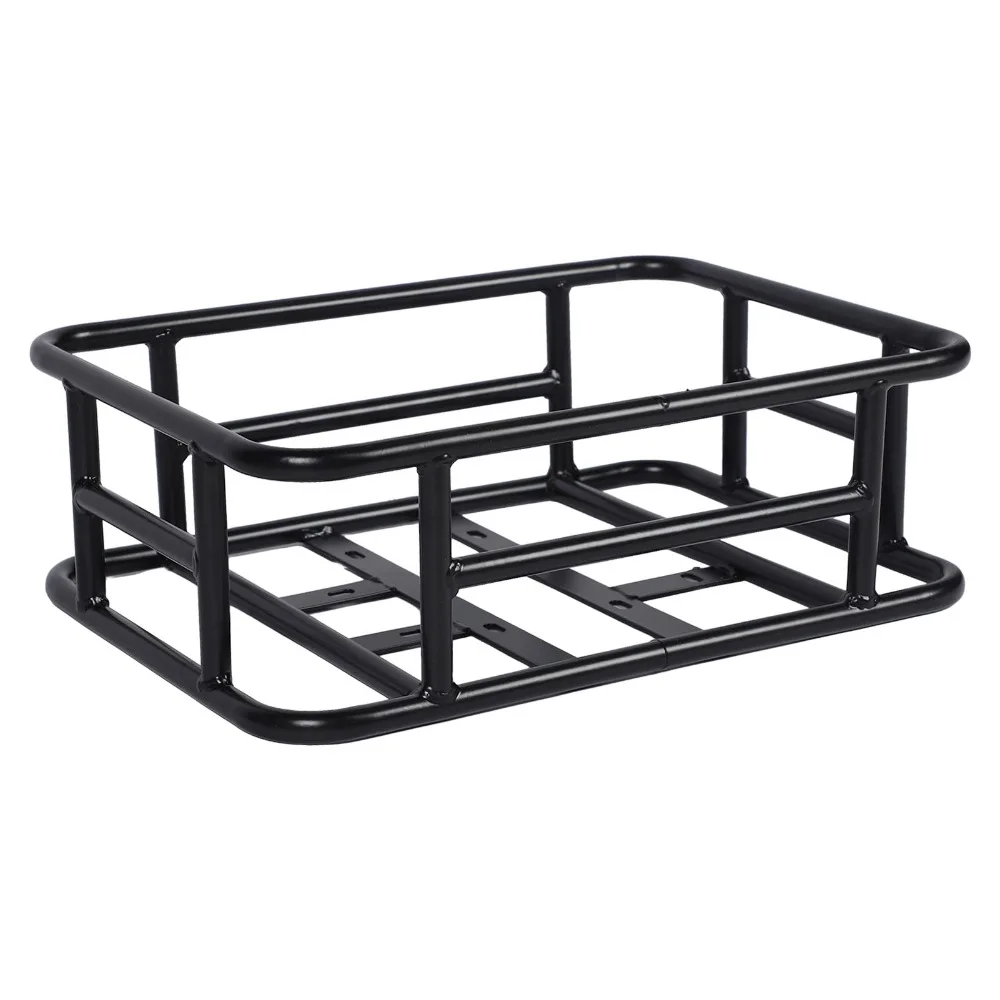 Cesta de bicicleta de hierro resistente, cesta de bicicleta resistente de gran capacidad, impermeable, fácil de instalar, cesta trasera para portador de carga