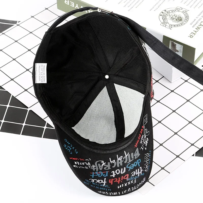Gorras de tenis con estampado de Graffiti para hombres y mujeres, sombrero fresco de letras ajustables, sombrero de sombra de algodón para exteriores, gorras de verano, nueva moda, gran oferta - imagen 5