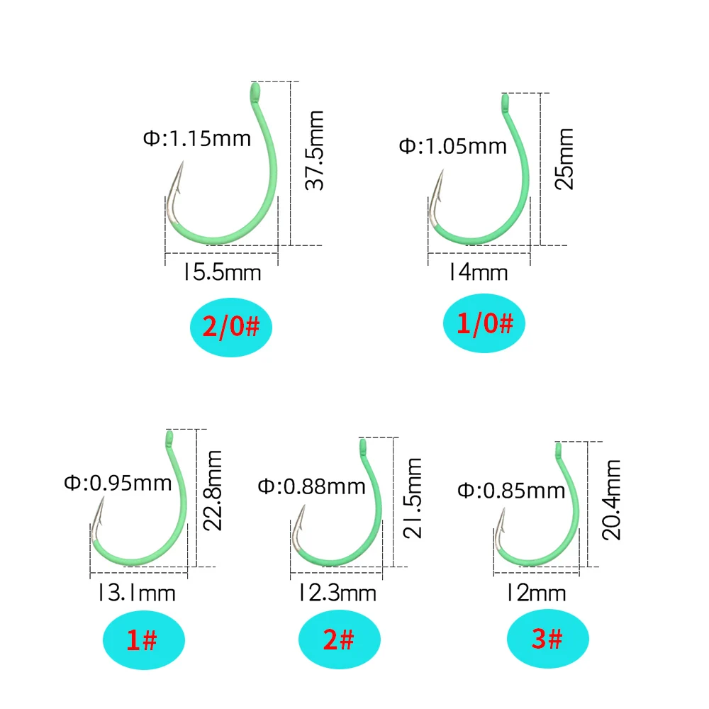 ICERIO-anzuelo luminoso de acero de alto carbono, gusano loco, manivela, gusano, lubina, trucha, Lucio, de gran espacio gancho de pesca, aparejo de tiro de gota - imagen 3