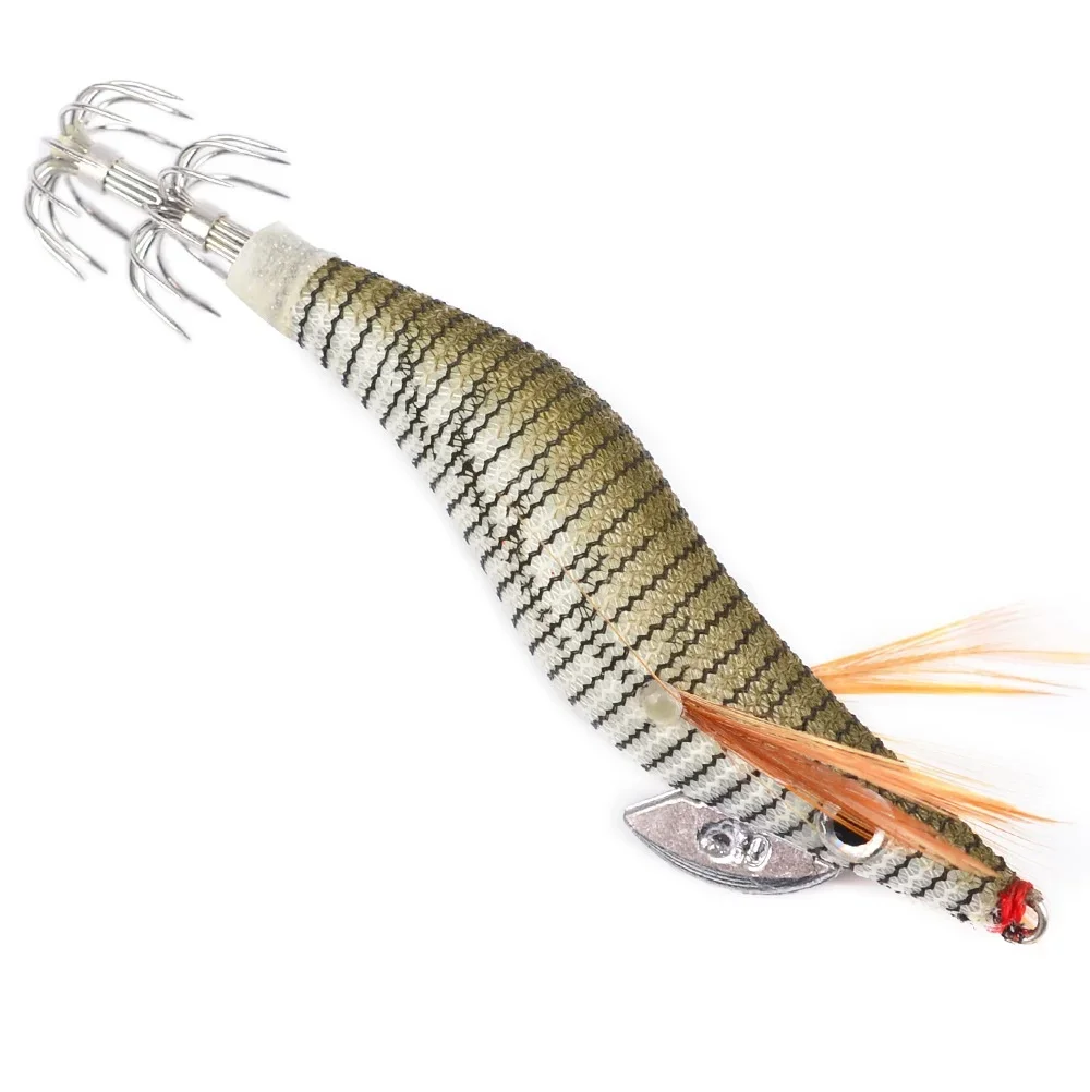 Señuelo de Pesca de calamar, anzuelo de camarón de madera, cebo Artificial 3,0 #3,5 #, aparejos de Pesca de pulpo y Sepia, 30 piezas - imagen 5