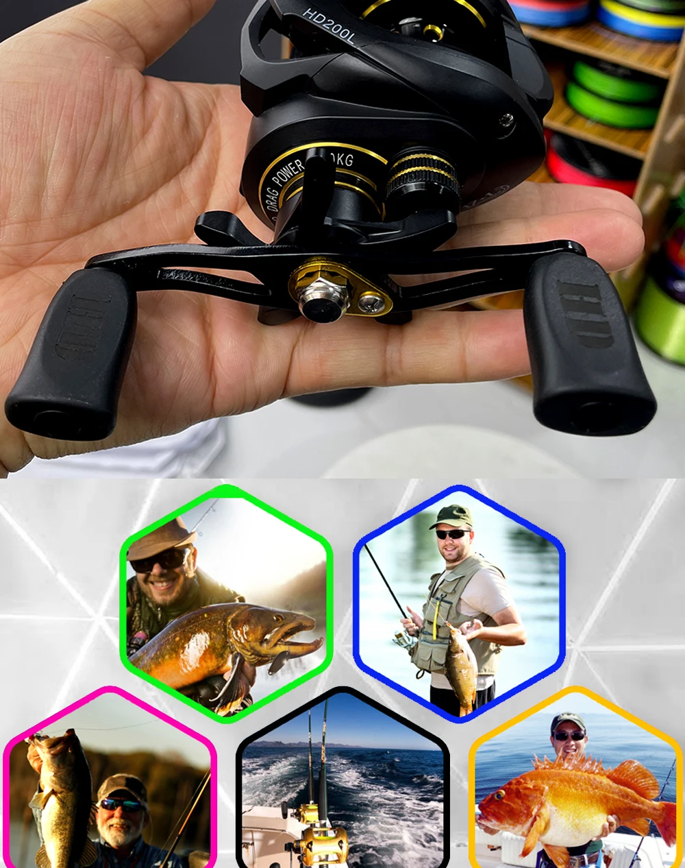 Experimente la emoción de la pesca con nuestro carrete de alta calidad