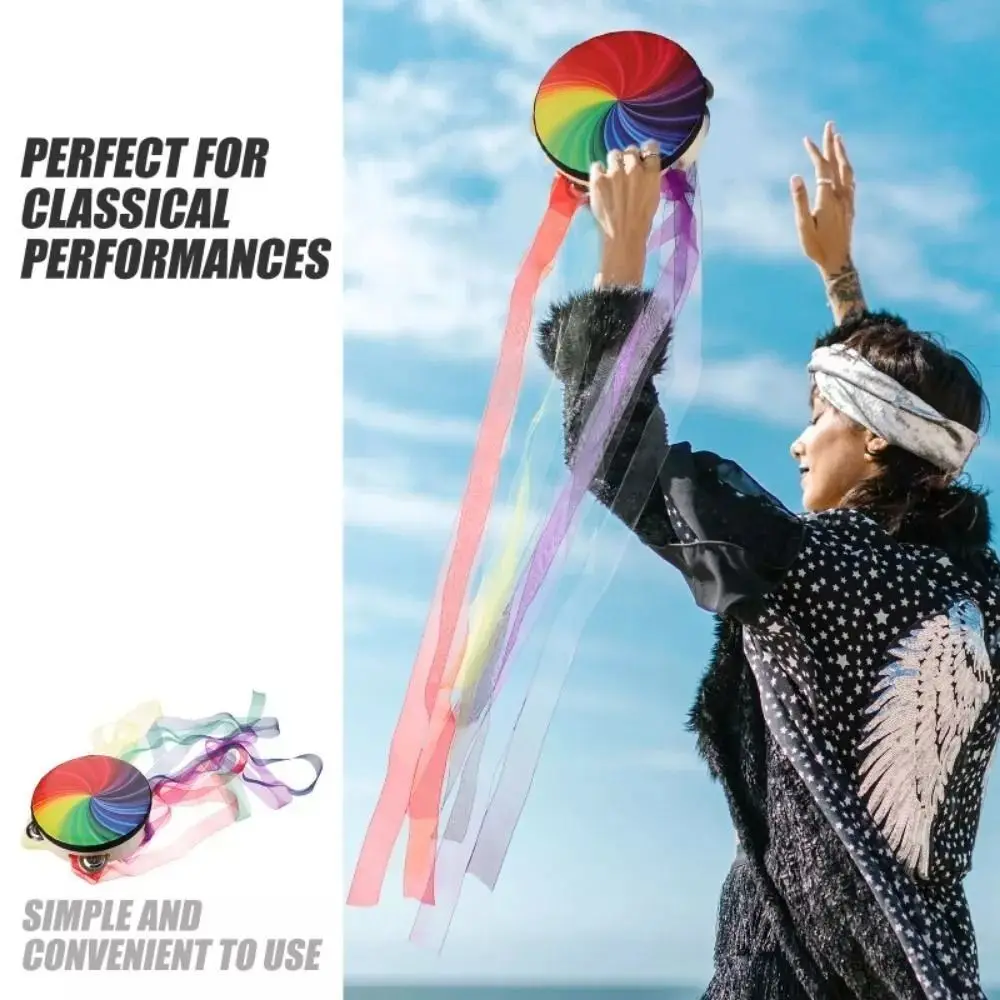 Nuevo Tambor de mano para conciertos de baile de una sola fila de percusión de 6/7/8 pulgadas, cinta - imagen 5