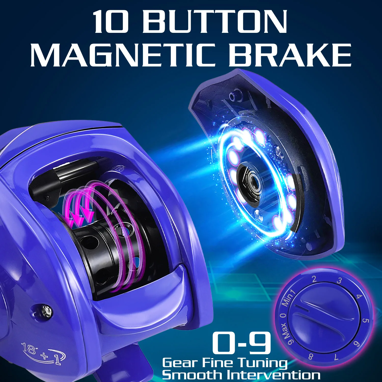 Carrete de Pesca de fundición de cebo Sougayilang, relación de engranaje 7,2: 1, arrastre máximo de 10kg con señuelo, carrete de aluminio para Pesca de lubina, Pesca de agua dulce - imagen 4