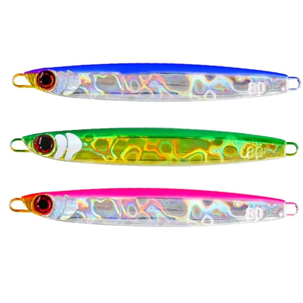Señuelo Vertical de Metal para pesca en agua salada, plantilla de Metal 3D de 60g80g100g120g160g200g, Jigging de orilla fundida de arrastre, cebo para pesca de caballa, Marlin, Wahoo - imagen 3