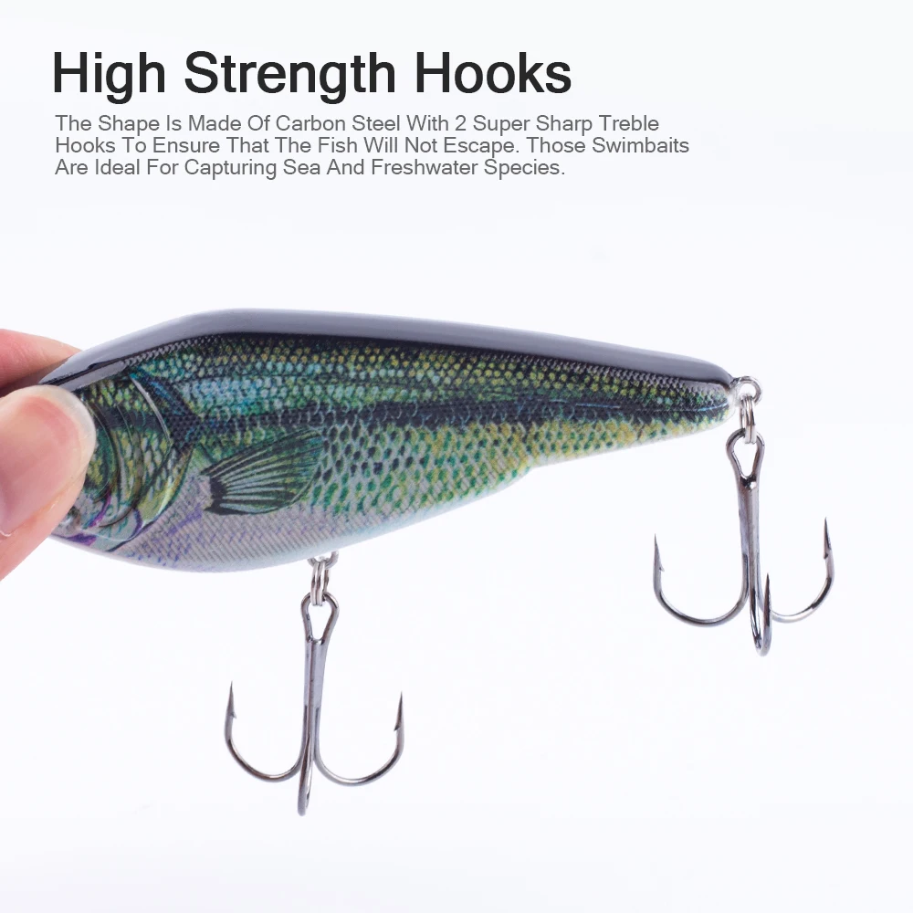 Hanlin Venta caliente 9 cm/26g Glide Jerkbait Popular Pike cebo Muskie señuelos señuelo de pesca sonajeros Artificial VIB Wobbler aparejos de lubina