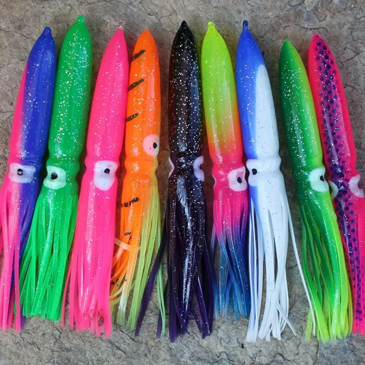 Señuelo de faldas de calamar de repuesto, 22cm, Marlin, atún, Wahoo, gran juego, señuelo de pesca en alta mar, cebo suave para falda de pulpo - imagen 2