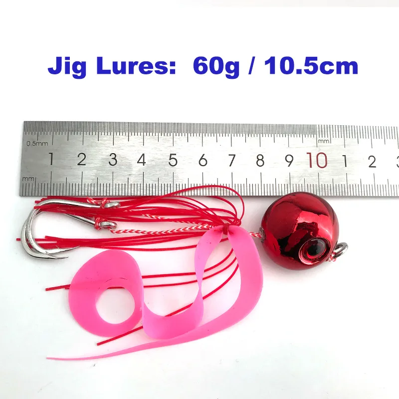 60g-200g Control profundo hasta Tenya Madai Jig Kabura esca per pesca en acqua salata Jighead mar nautica esca gamberetti gonna di gomm - imagen 5