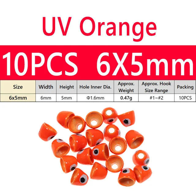 10PCS 6x5mm Orange