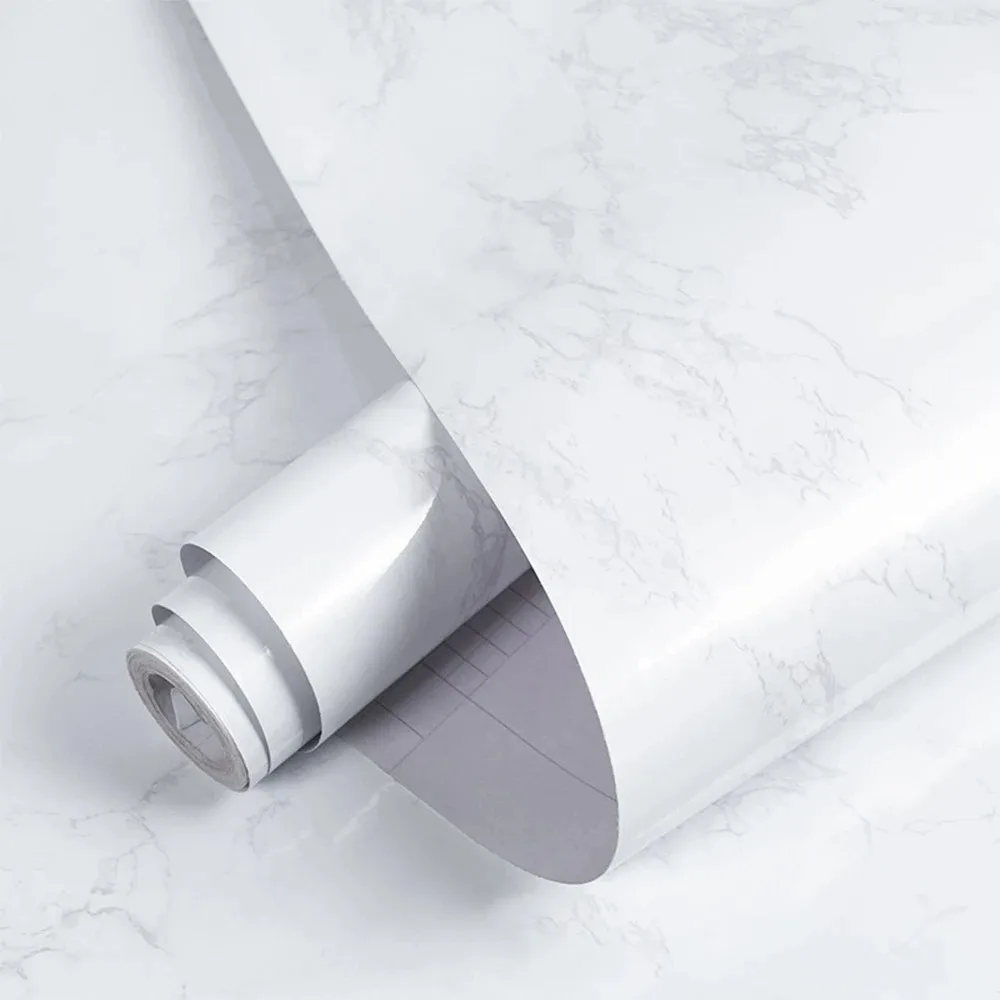 Papel tapiz adhesivo, pegatina decorativa de mármol, renovación de baño y cocina, papel decorativo de 40cm de ancho, lámina impermeable a prueba de aceite para pared - imagen 3