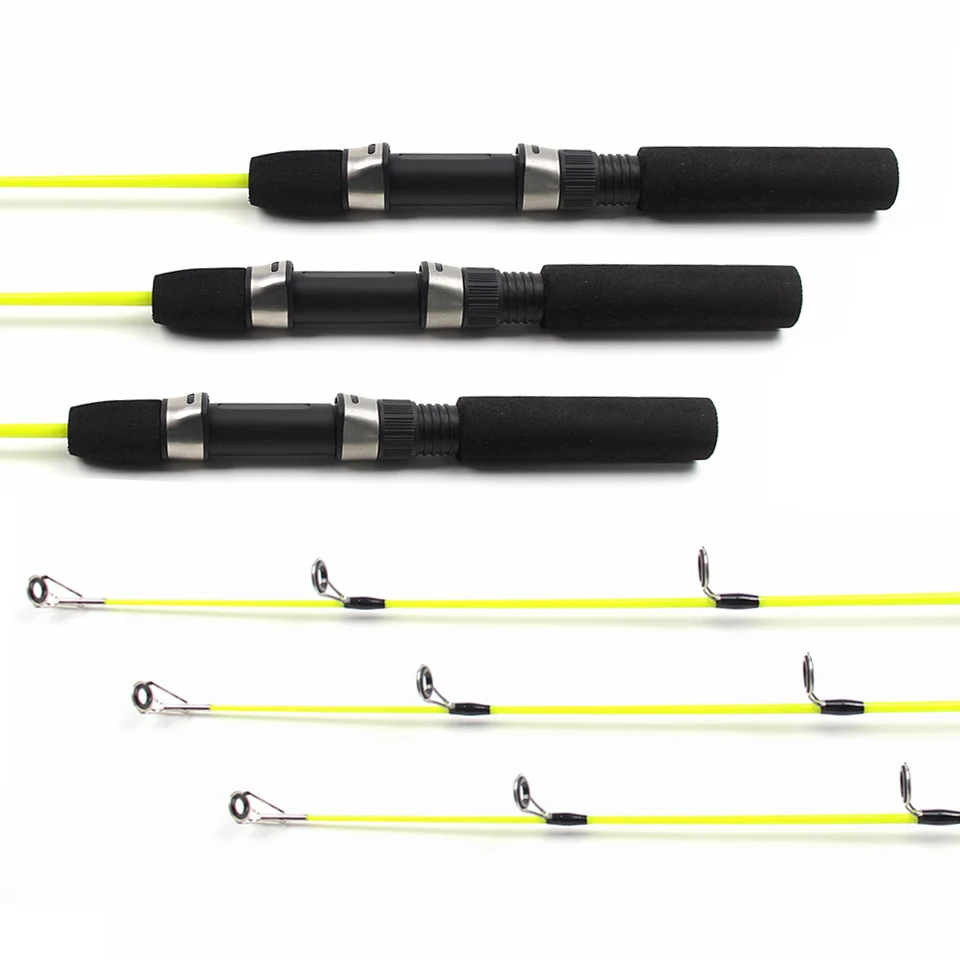 Caña de pescar en hielo de 58cm, Material de fibra de carbono ultraligero y sensible, detección rápida para peces de agua dulce en lagos y ríos de invierno - imagen 4