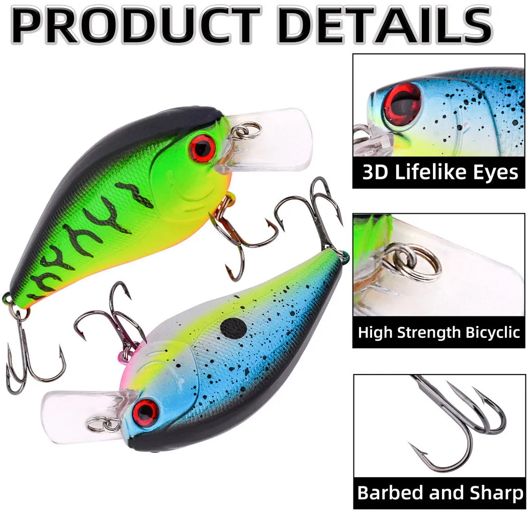 1 unidad Crankbait 80mm 14,5g sonajero poco profundo flotante Wobbler señuelo de pesca duro Minnow manivela Artificial aparejos de trucha lubina - imagen 3