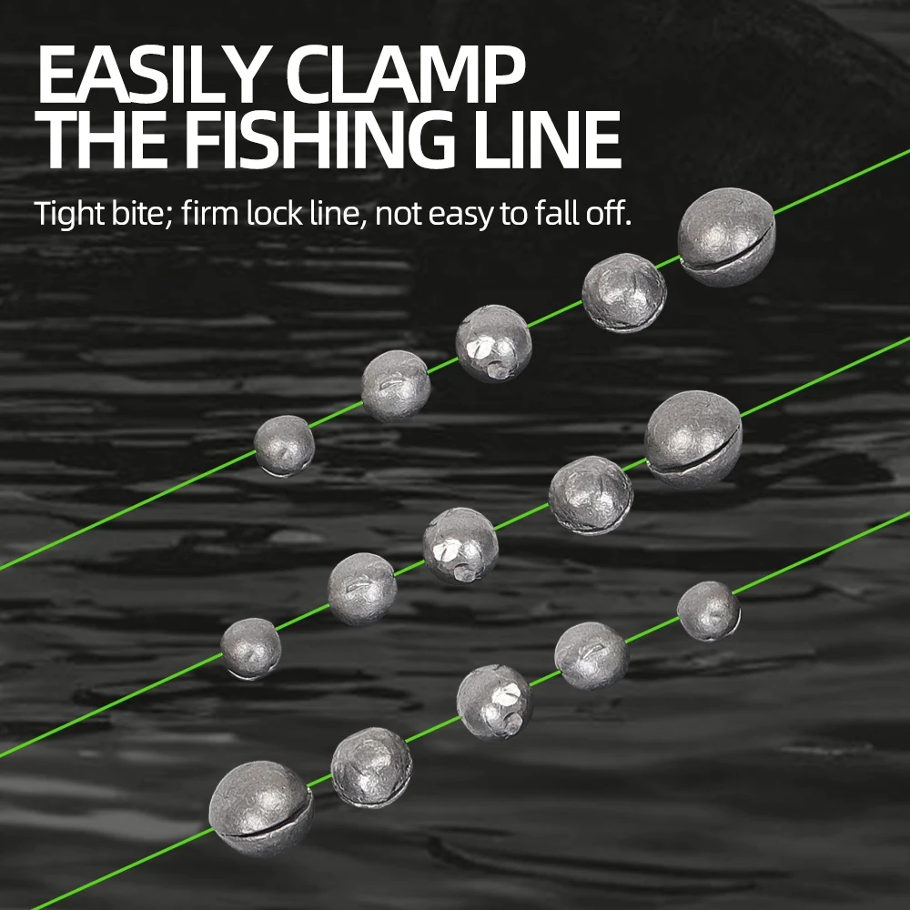 Plomo de pesca de plomo de primera calidad, 205 Uds., con práctica caja de almacenamiento, 5 tamaños redondos para una fundición precisa y una pesca en aguas profundas - imagen 5