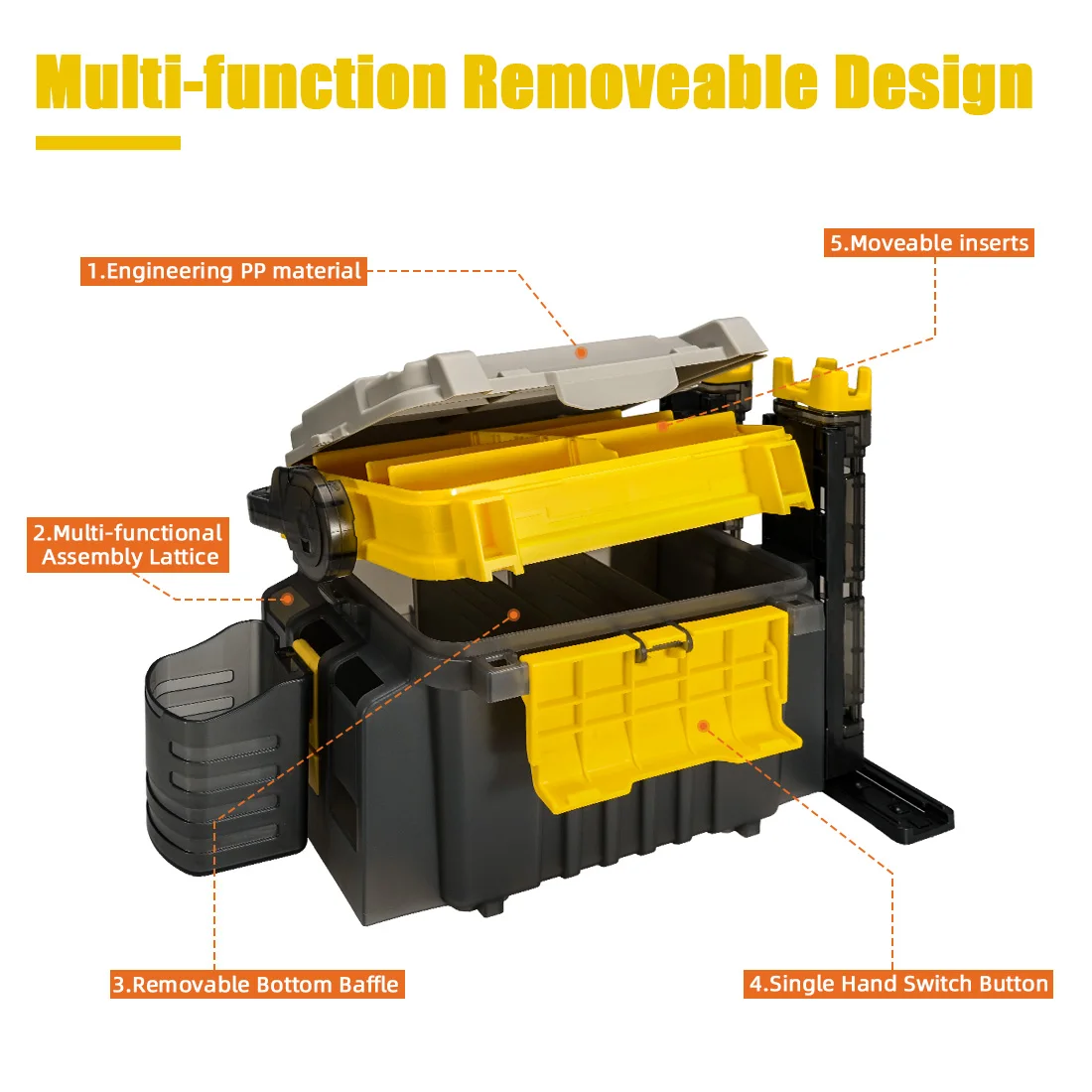 SeaKnight-caja de aparejos de pesca de 10L, Material PP de ingeniería fuerte, caja de pesca multifuncional para exteriores con barril de caña - imagen 2