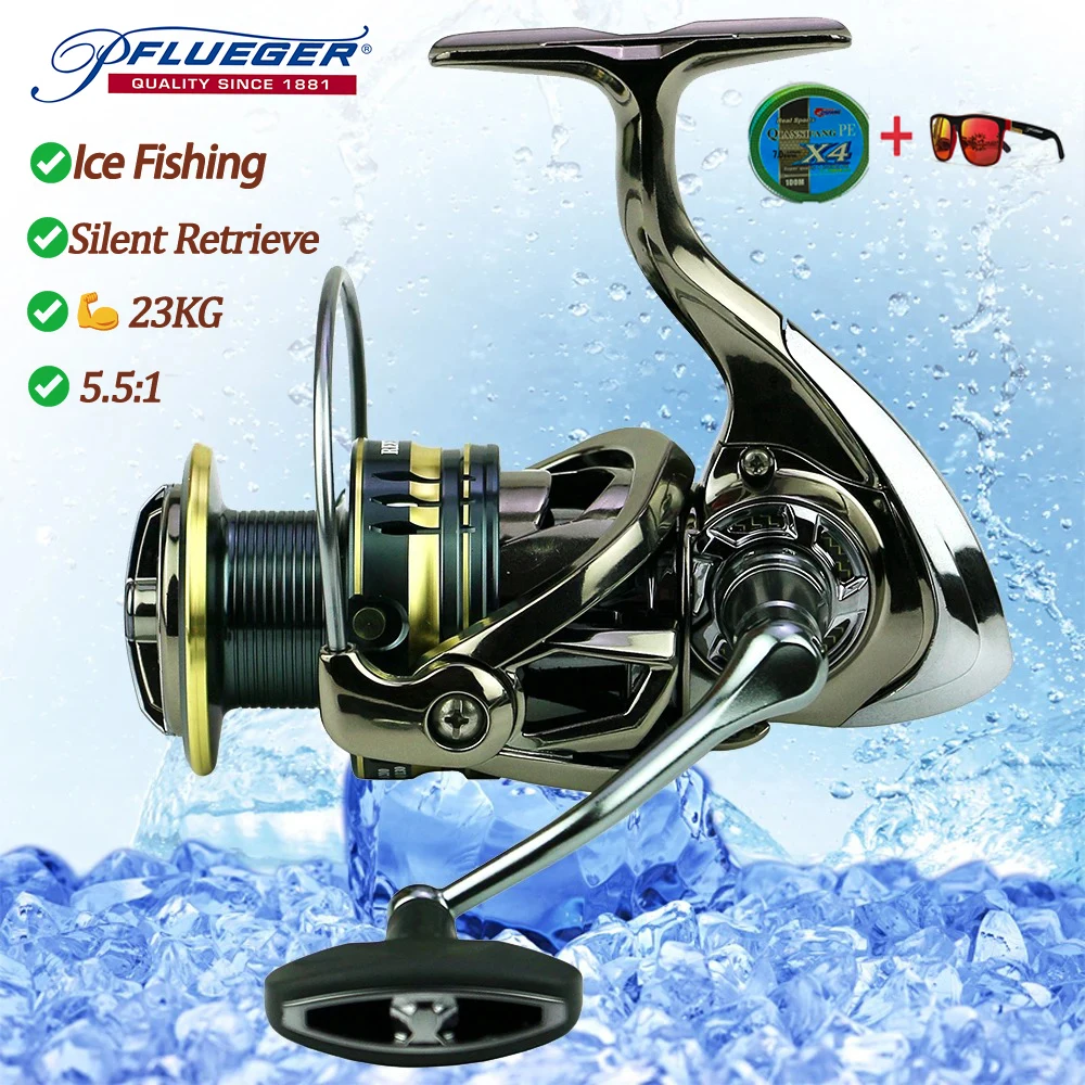 Pflueger Carrete de pesca específico de agua de mar totalmente metálico con tensión máxima de 23 KG rueda giratoria de pesca - imagen 2