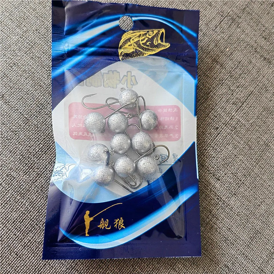 SWOLFY-minianzuelo de pesca con cabeza plomada, accesorios de pesca artificiales, 1g/1,8g/3,5g, 10 unidades por lote - imagen 3
