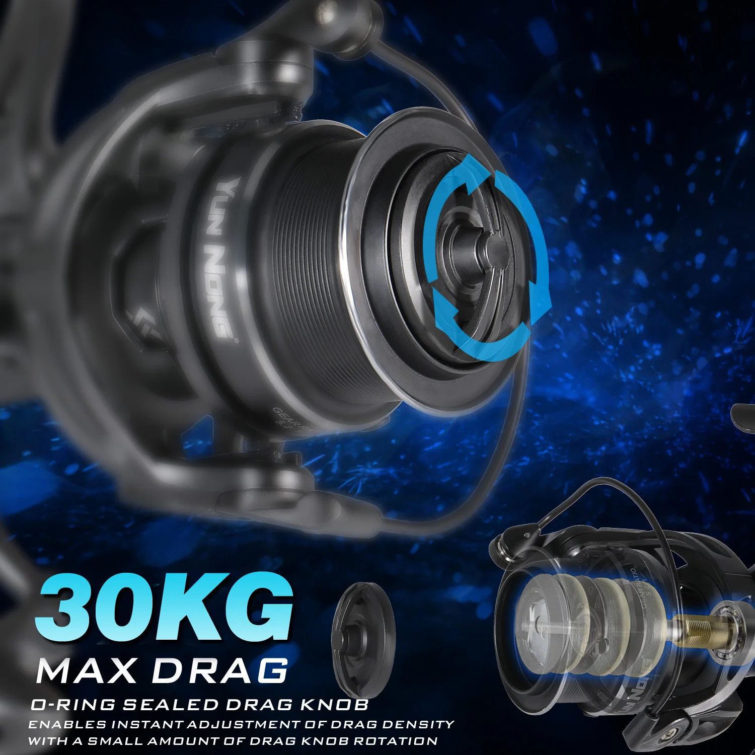 Sougayilang 5500 Carrete de Pesca 5.2:1 – 30 kg arrastre para mar y río - imagen 2