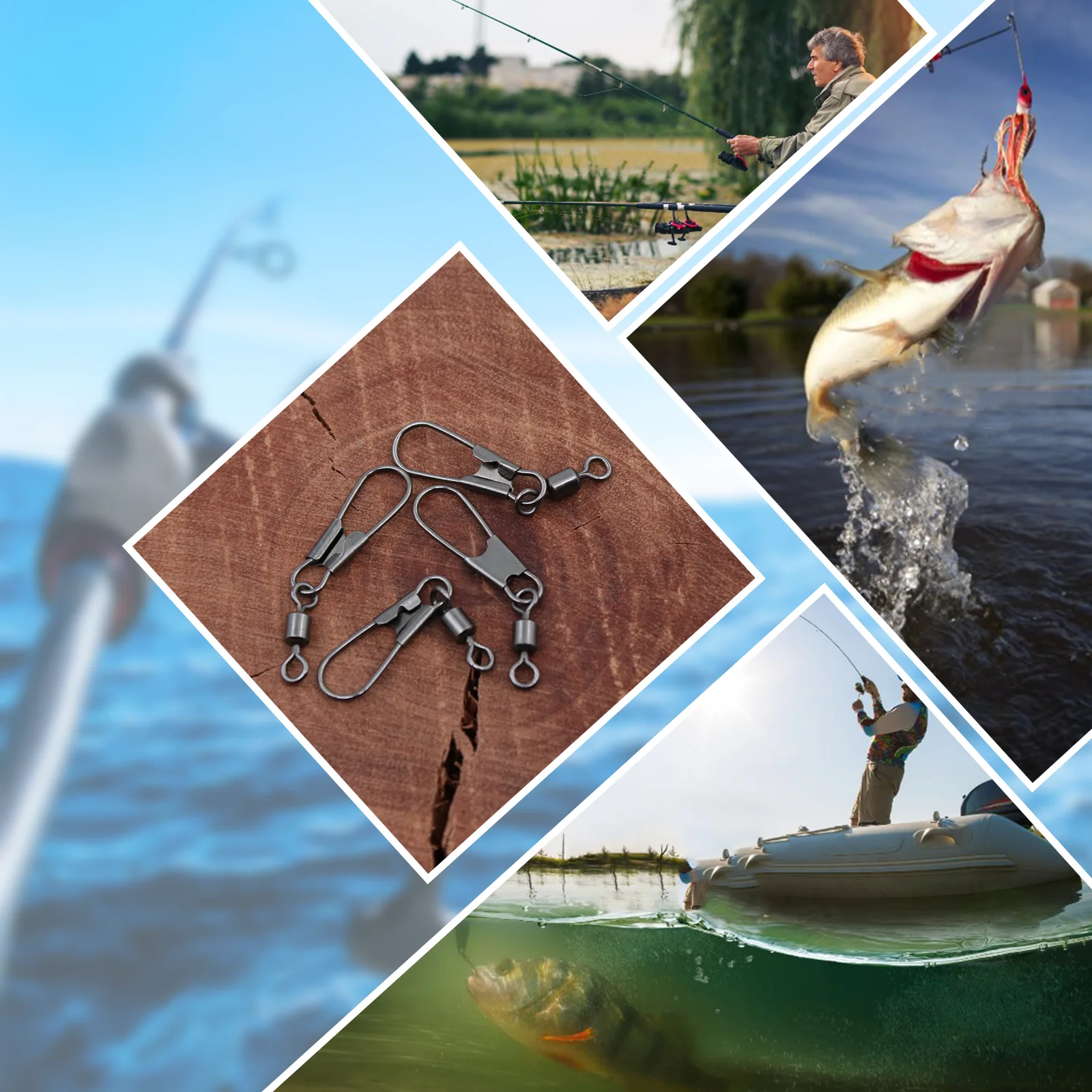 Giratorios de pesca 9KM con enclavamiento a presión y conectores - imagen 5