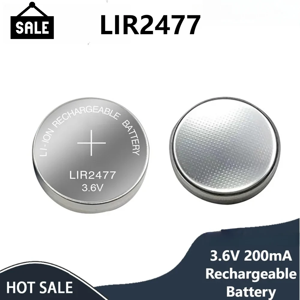 Batería recargable LIR2477 – Pila de botón de litio 3,6V - imagen 2