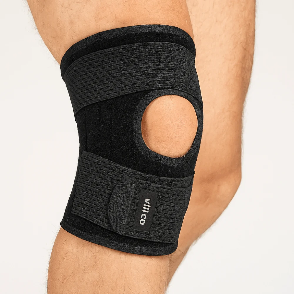 Rodillera deportiva elástica presurizada, diseño fino, Protector de articulaciones transpirable, correa ajustable, equipo de Fitness antideslizante para deportes al aire libre - imagen 5