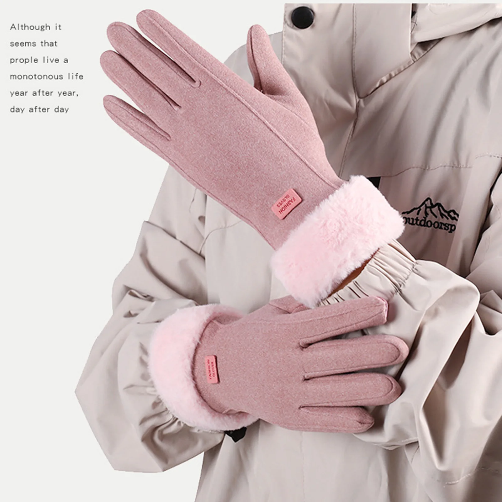 Guantes de ciclismo de invierno, guantes con pantalla táctil de dedo completo, manoplas de felpa gruesas para ciclismo, equipos de bicicleta eléctrica - imagen 2