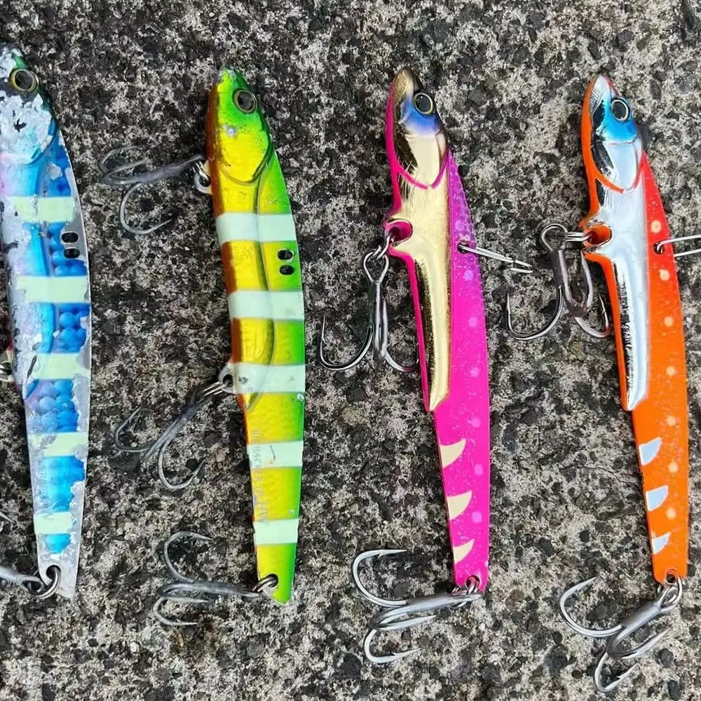 Señuelo de pesca VIB con vibración de Metal, 15g/25g/35g, señuelo duro para lubina, pesca en hielo de agua salada, Jigging, Crankbait Wobblers, respaldo grande - imagen 2