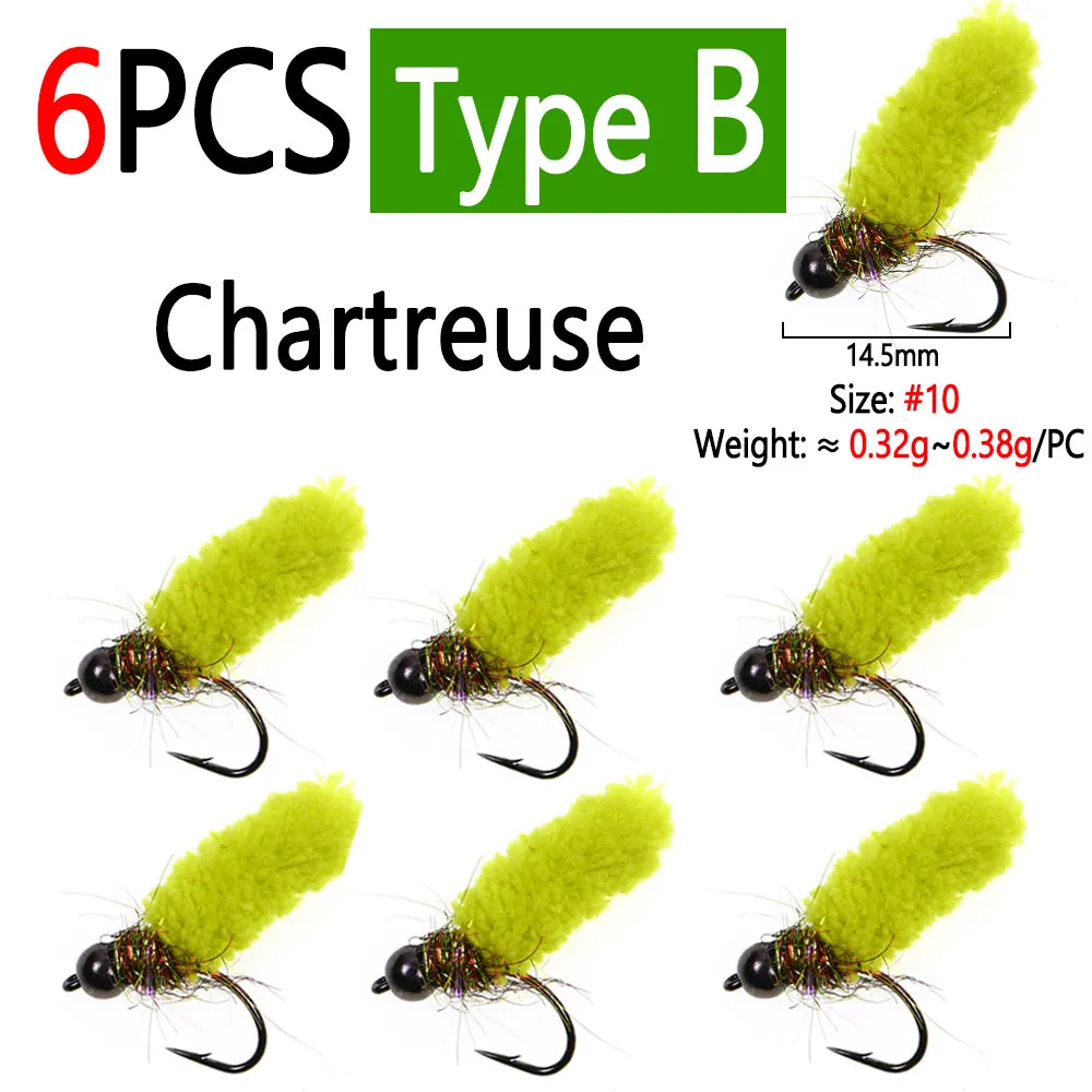 6pcs Chartreuse B