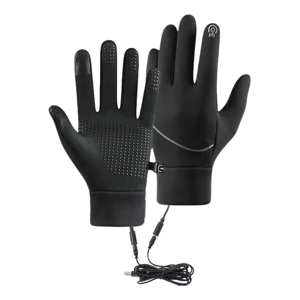 Guantes calefactables con USB, guantes cálidos antideslizantes con forro polar para pantalla táctil, guantes calefactores eléctricos para invierno y ciclismo al aire libre para clima frío - imagen 5
