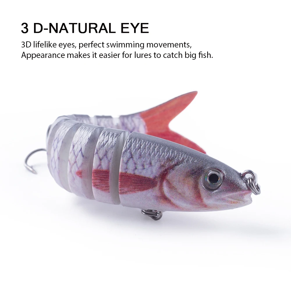 Hanlin-Señuelos de Pesca de 9,5 cm, 9g, multiarticulado Swimbait, 9 segmentos, trucha, Crankbait, Wobbler, cebo duro, Minnow, aparejos de lubina - imagen 4