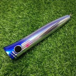 Swolfy, 1 pieza, gran juego de madera, Trolling Popper Topwater Stickbait, señuelo de Pesca, superficie dura, cebo para atún GT Pesca