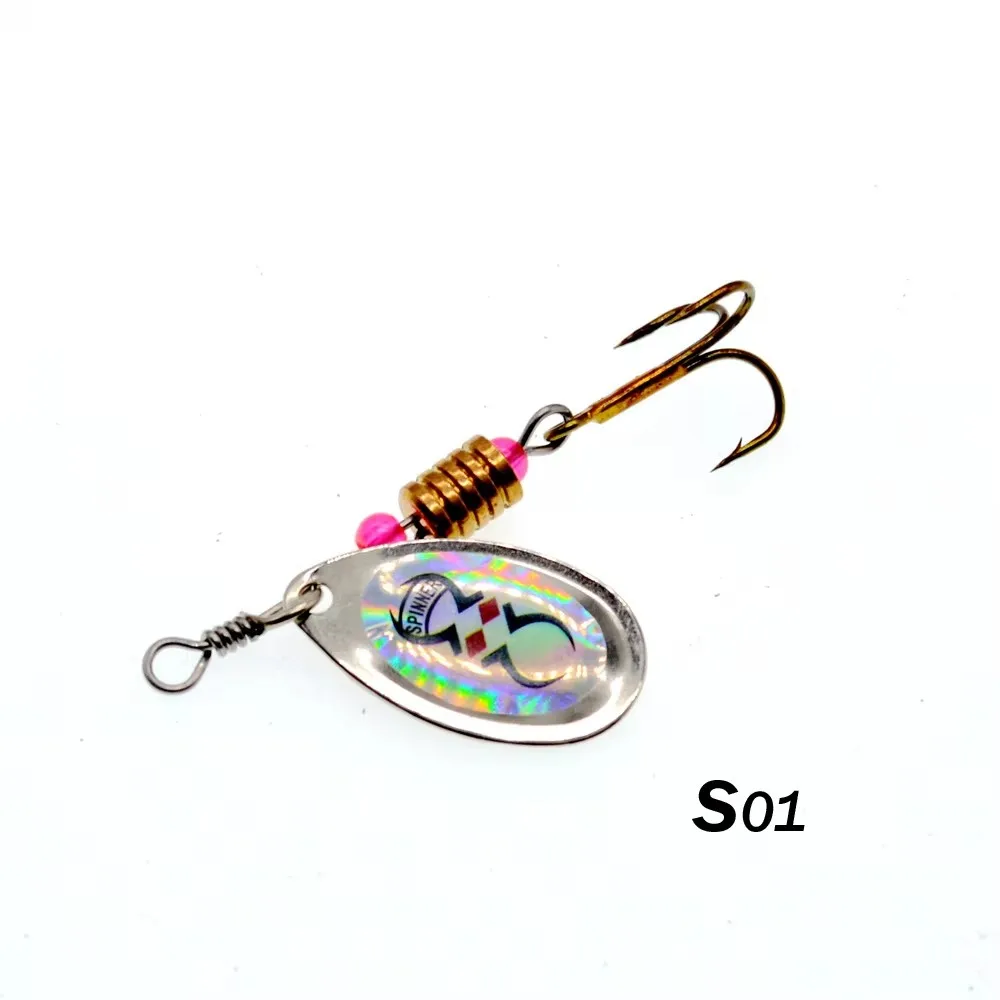 10 unids/lote cebos de cuchara de pesca Spinner señuelo 3g-7g pesca Wobbler señuelos de Metal Spinnerbait Isca Artificial gratis con caja - imagen 2