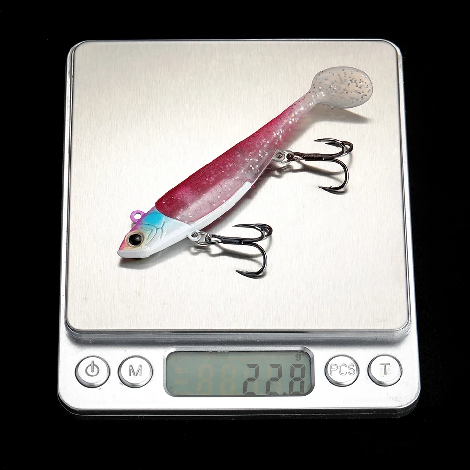 WALK FISH-señuelo de pesca con cabeza de anzuelo, cola en T suave, 95mm, 22,4g, sábalo de pesca de lubina, cebo suave, código de barco, Lucio, cebo de lubina, 1 Uds. - imagen 3
