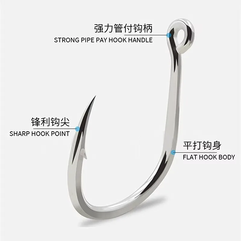 10 unids/bolsa 8062 anzuelo de Jigging, anzuelo de Livebait de agua salada, barco de curricán, anzuelo de pesca de asistencia única de jigging lento - imagen 4