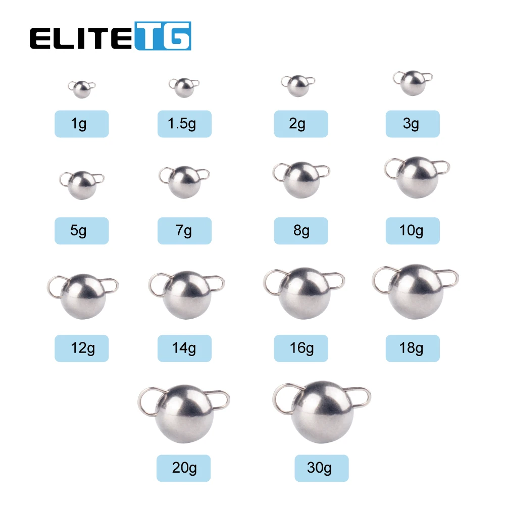 Elite TG 10 Uds pesca Cheburashka plomo tungsteno peso, 1G-30G Bass Bluegill Crappie señuelo pesca suave gusano cebo gancho - imagen 3