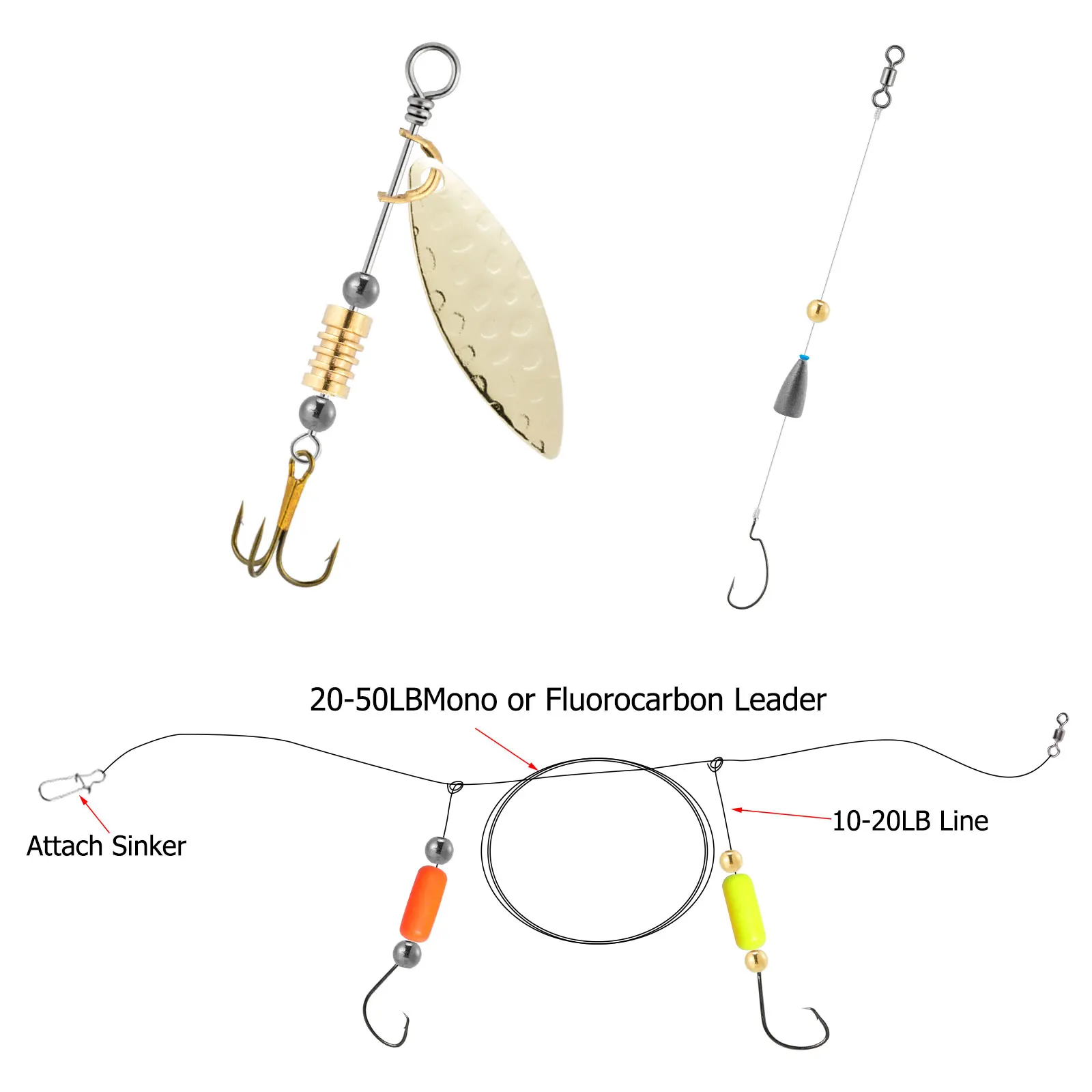 Cuentas de Pesca Plástico – Texas Rig, Carolina Rig y Spinner - imagen 5