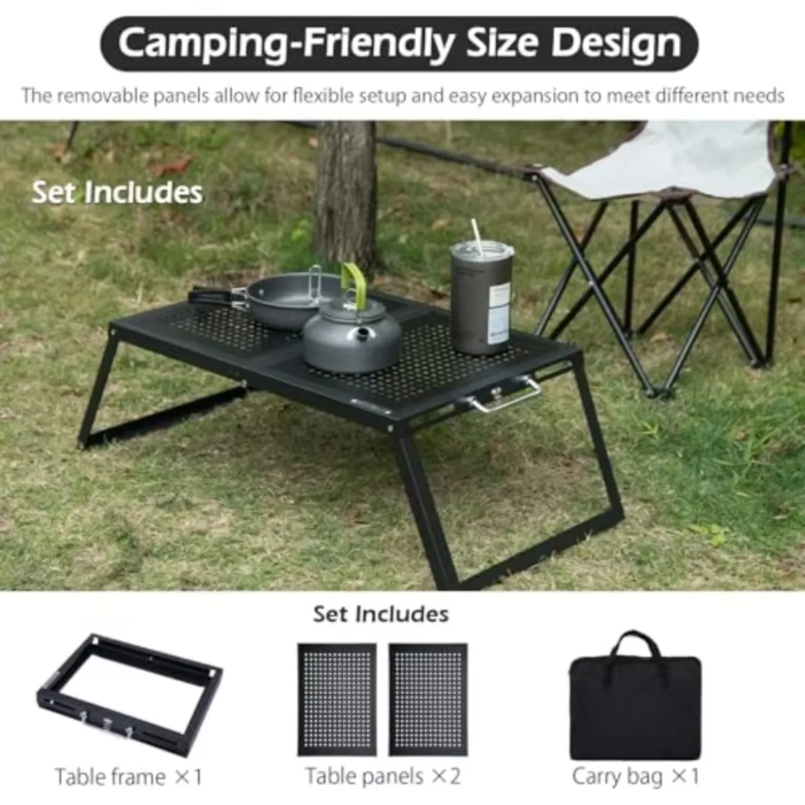 Mesa de camping IGT plegable de aluminio ligera y duradera - imagen 5