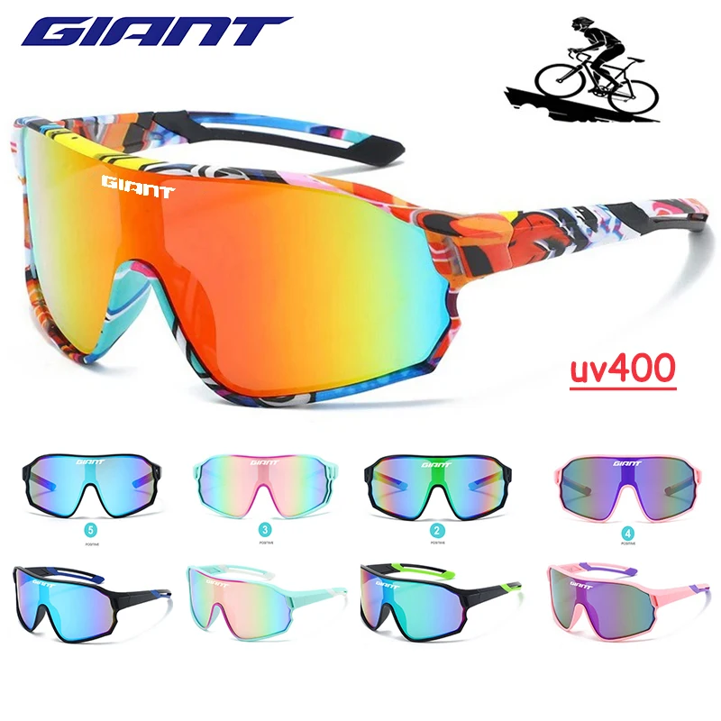 Gafas de ciclismo profesionales gigantes, protección UV, lente de PC inastillable, marco transpirable para bicicleta de carretera, accesorios de ciclismo MTB - imagen 2